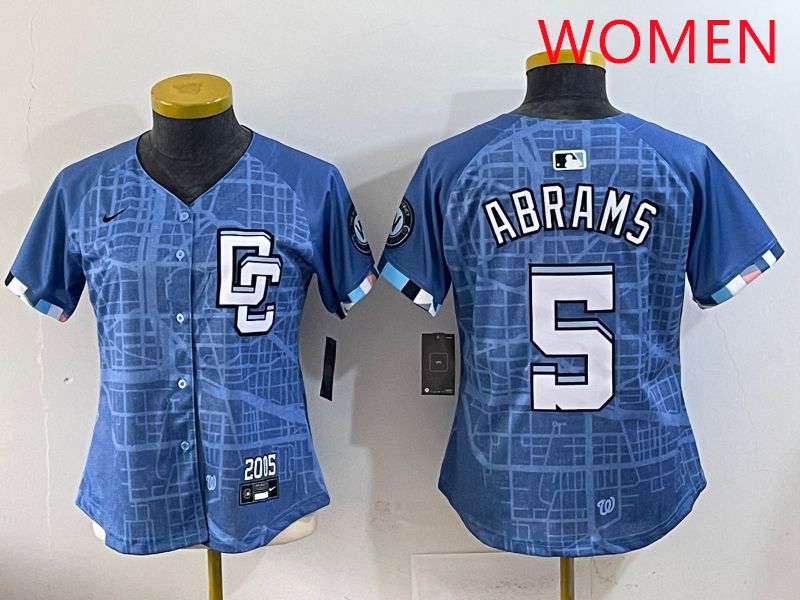 Women Washington Nationals #5 Abrams Joint Name 2025 Nike MLB Jersey style 1